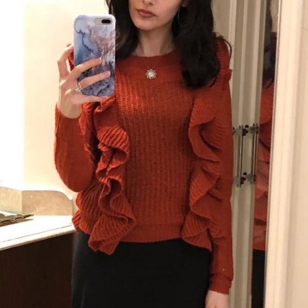 Ruffled sweater